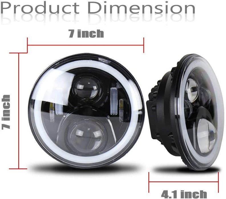 LED FRONT HEADLIGHT FOR MOTORCYCLE/ JEEP WRANGLER HIGH AND LOW BEAM - 50W -