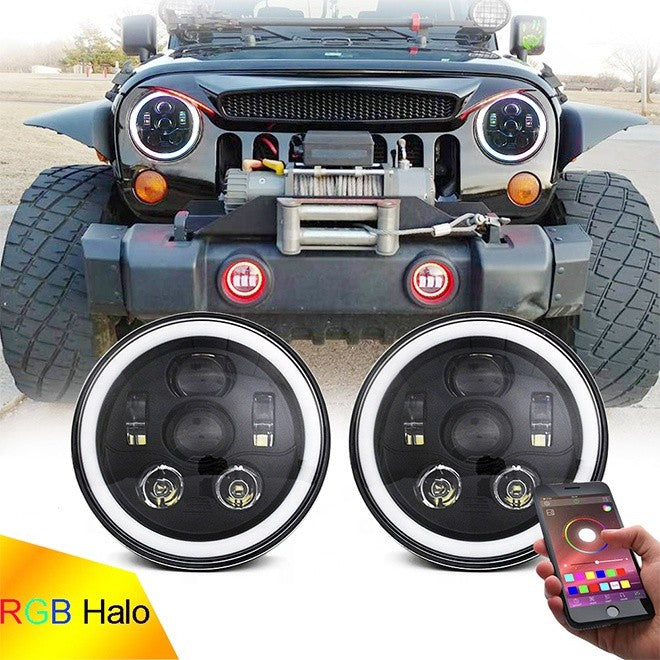 FARO LED ANTERIORE PER JEEP WRANGLER/MOTO  ABBAGLIANTE/ANABBAGLIANTE 7' - 50W -