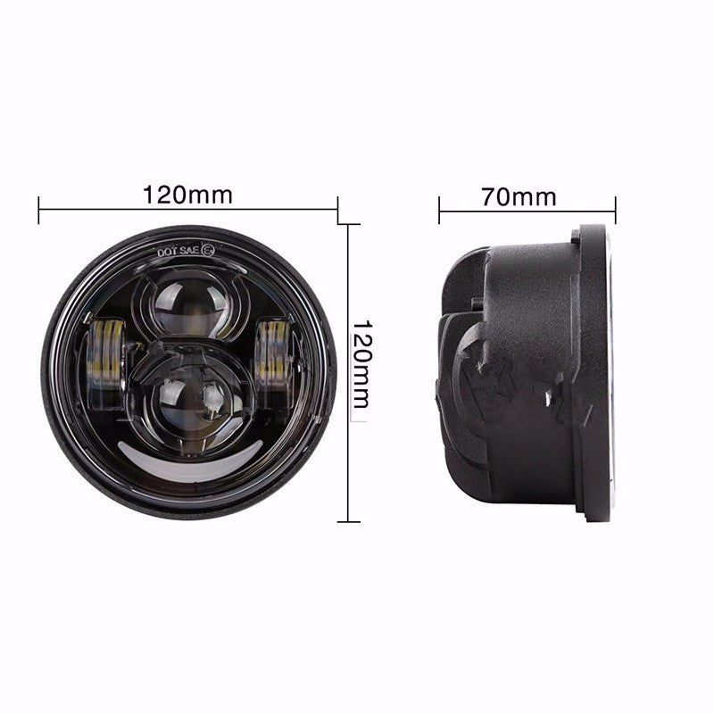 Set faretti a LED anteriori da 4,65" - per fat bob - nero – immagine 4