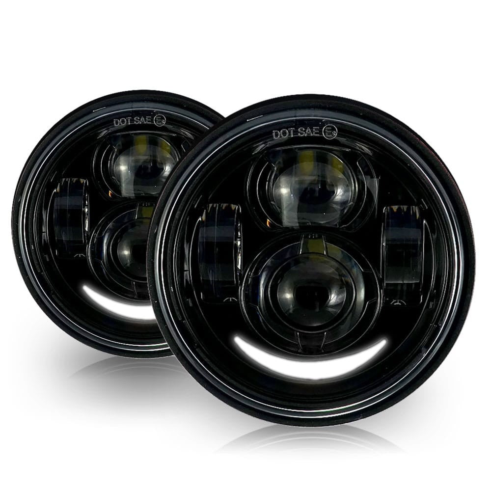 Set faretti a LED anteriori da 4,65" - per fat bob - nero