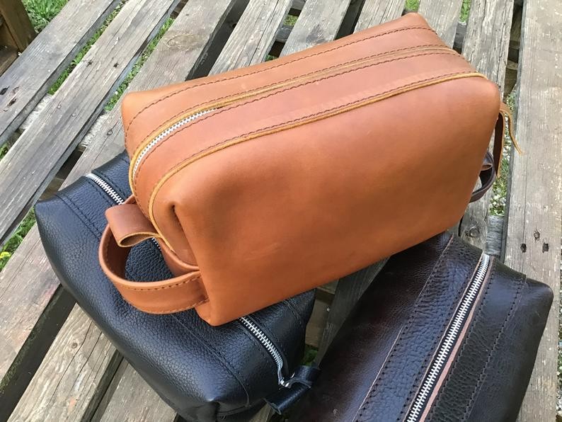 Beauty case linea "pach" da viaggio in pelle – immagine 3