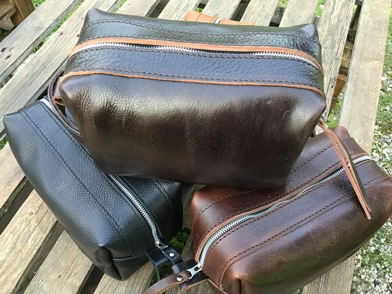 Beauty case linea "pach" da viaggio in pelle – immagine 5