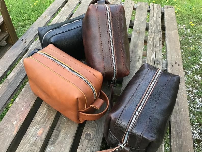 Beauty case linea "pach" da viaggio in pelle