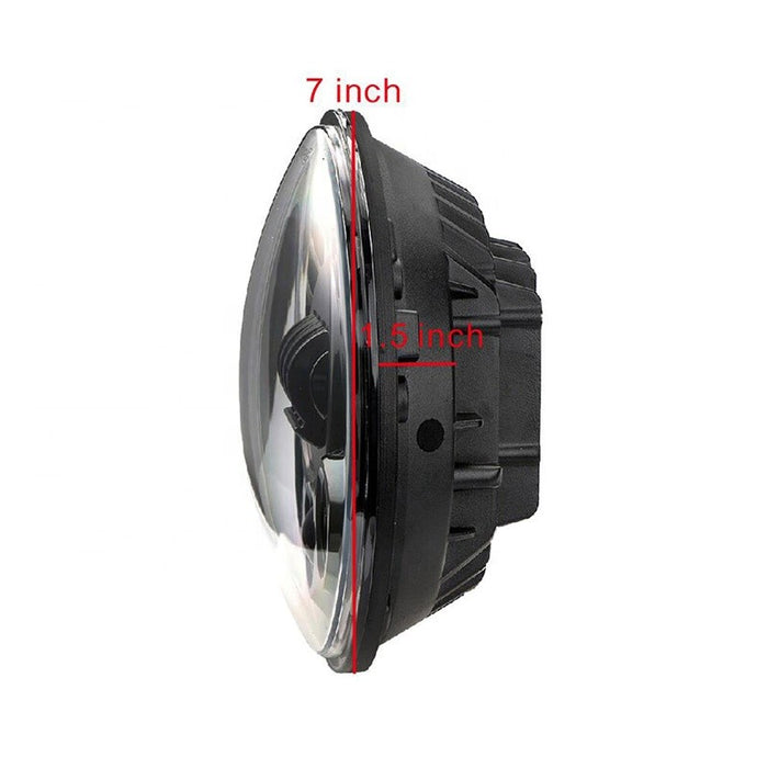 7" LED HEADLIGHT WITH DIRECTION FUNCTION 7" - CHROME BACKGROUND -