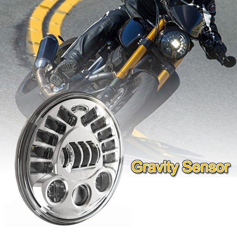 FARO LED ANTERIORE 7" CON SENSORE GRAVITAZIONALE - CROMATO -