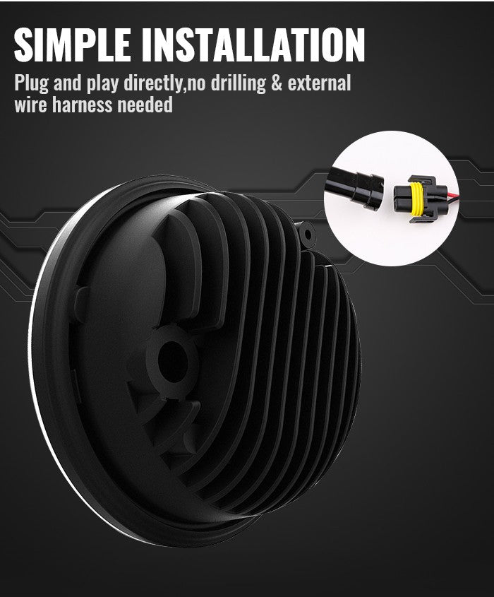 SET OF AUXILIARY LED FOG LIGHTS WITH BLACK BACKGROUND - 4.5"