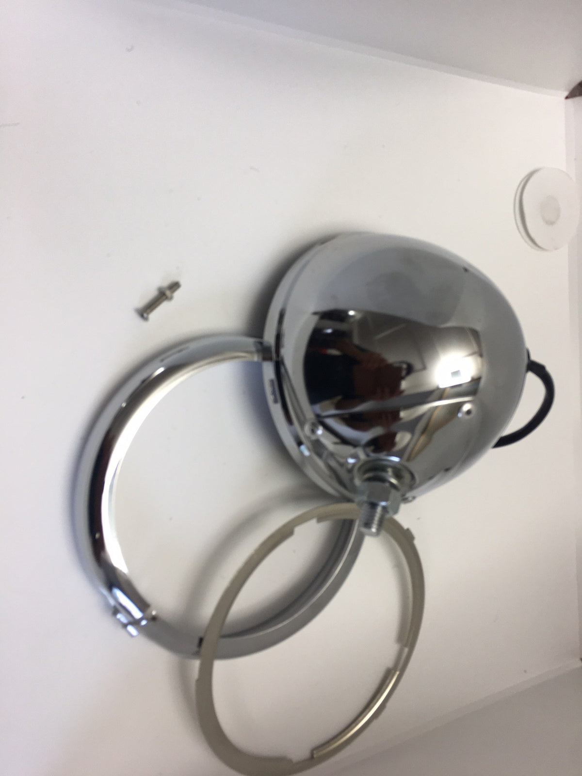 Portafaro in metallo per moto - 5,6"- cromato – immagine 2
