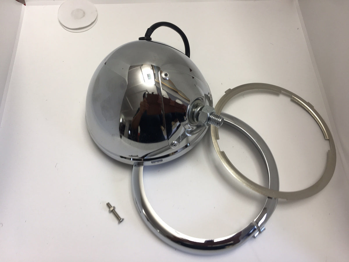 Portafaro in metallo per moto - 5,6"- cromato – immagine 3