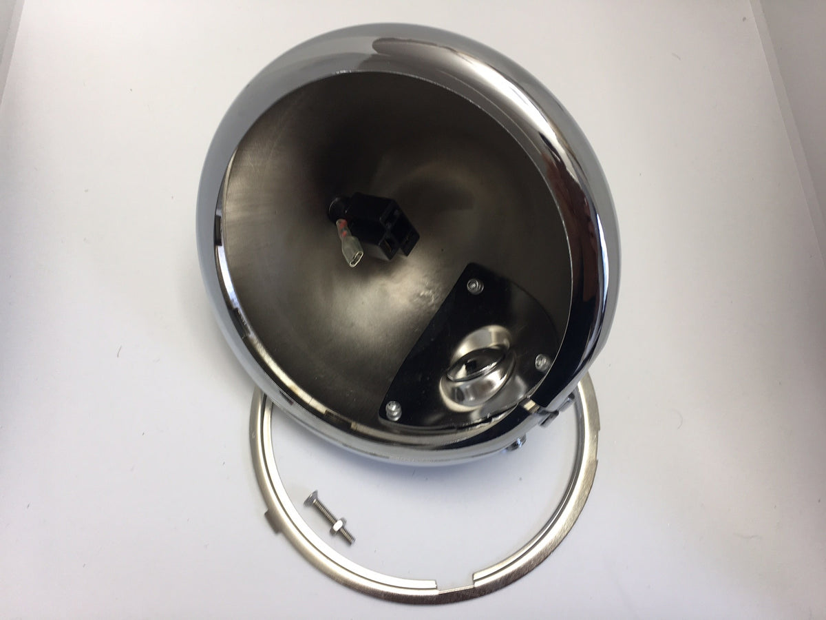 Portafaro in metallo per moto - 5,6"- cromato – immagine 6