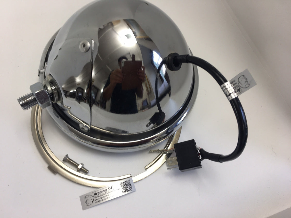 Portafaro in metallo per moto - 5,6"- cromato – immagine 7