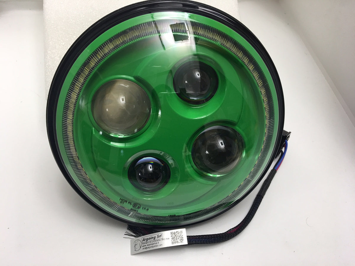 Faro LED per auto e motociclo 7 pollici - verde