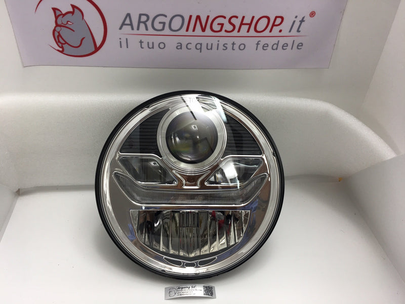 FARO LED CON OTTICA RIFLETTENTE CON DRL 7 POLLICI -CROMATO -