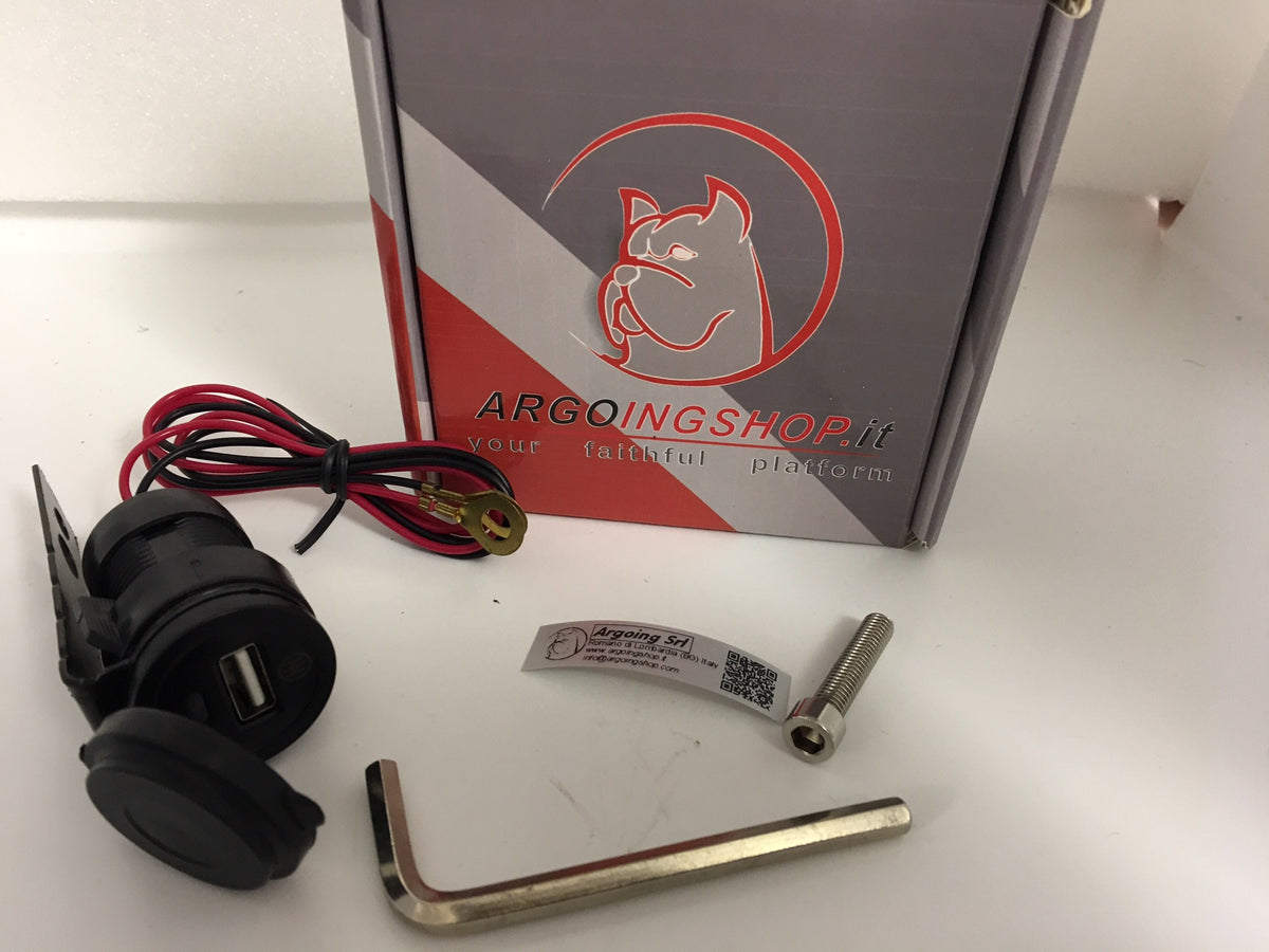Caricabatteria adattatore "argoing" presa USB 2,0A per moto universale