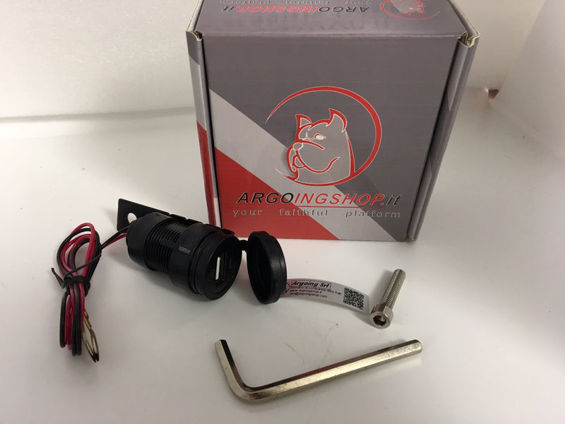 ADAPTADOR CARGADOR DE BATERIAS "ARGOING" TOMA USB 2.0A PARA MOTO UNIVERSAL