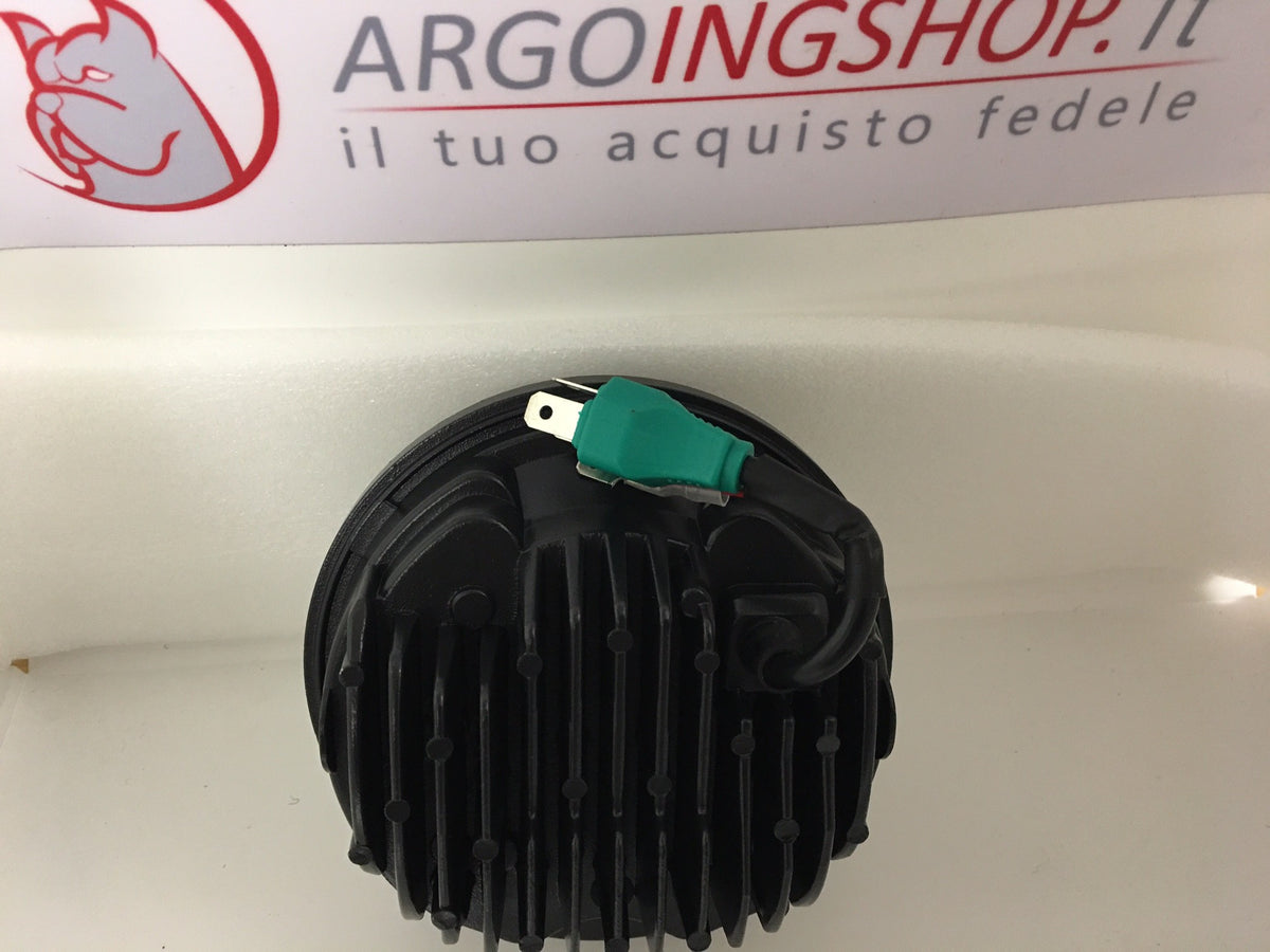 Faro LED anteriore 5,75" per motocicletta e auto con halo - sfondo cromato – immagine 3