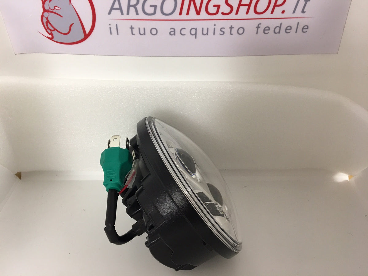 Faro LED anteriore 5,75" per motocicletta e auto con halo - sfondo cromato – immagine 4
