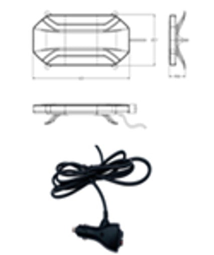 EMERGENCY STROBE SIGNAL BAR 162W-AMBER-