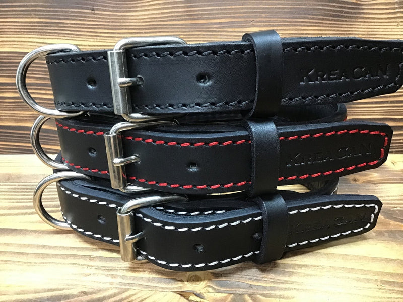 COLLARE CANE LINEA "PACH" 001 IN CUOIO 4MM