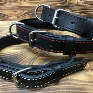 COLLARE CANE LINEA "PACH" 001 IN CUOIO 4MM