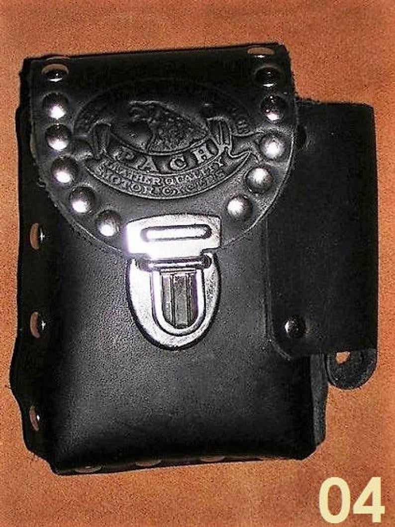 Porta sigarette in cuoio linea "pach" e porta accendino spessore 2CM – immagine 3