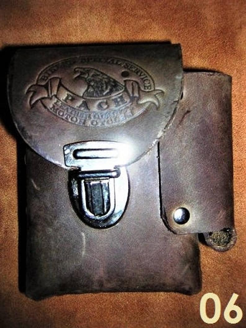 Porta sigarette in cuoio linea "pach" e porta accendino spessore 2CM – immagine 5