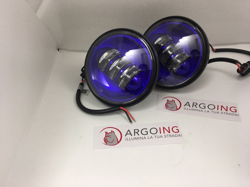 SET FRONT LED ANTI-FOG LIGHTS - 4.5" BLUE -