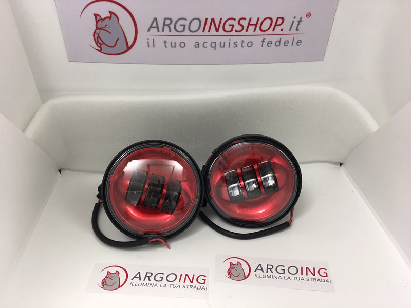 SET FRONT LED ANTI-FOG LIGHTS - 4.5" RED -