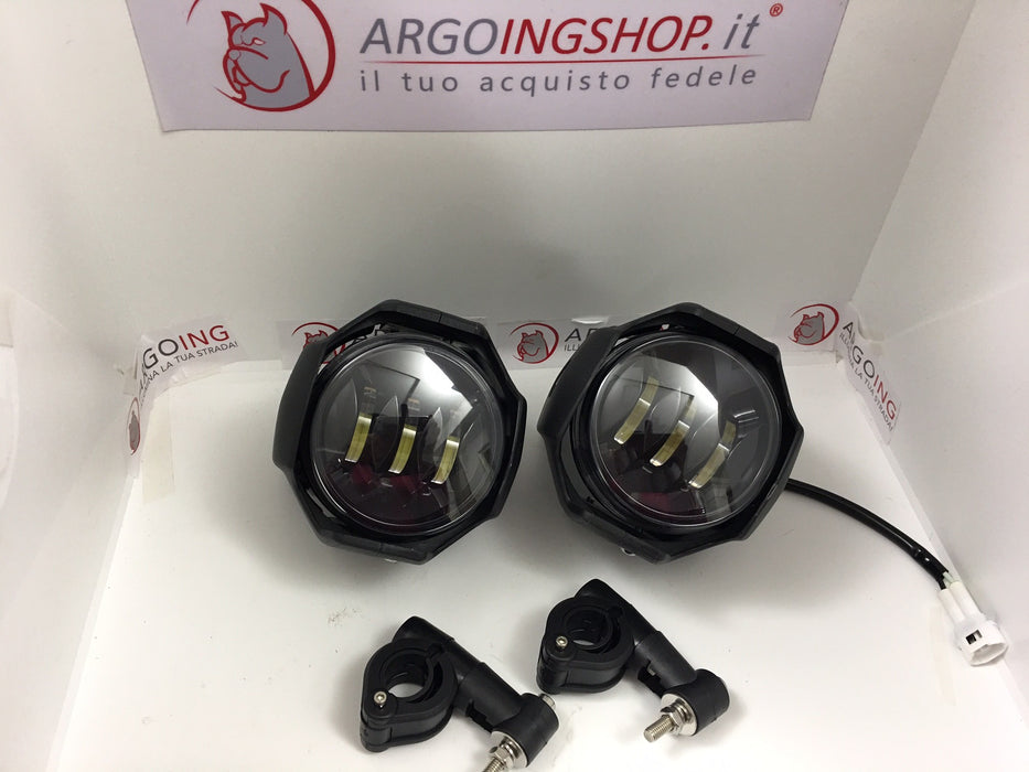 SET LUCES LED AUXILIARES DELANTERAS 13W CON BRAZO DE SOPORTE PARA KAWASAKI