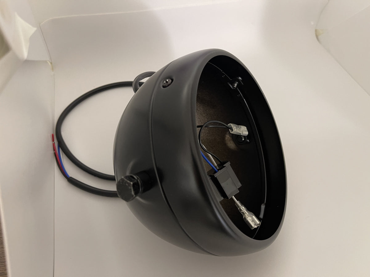 5.75" - portafaro in metallo nero con due staffe di fissaggio laterali- adatto anche per per scooter