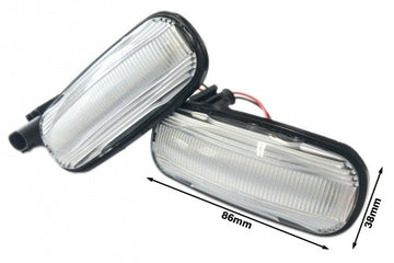 Frecce laterali LED per Land Rover Defender, Freelander e Discovery, lente bianca opale