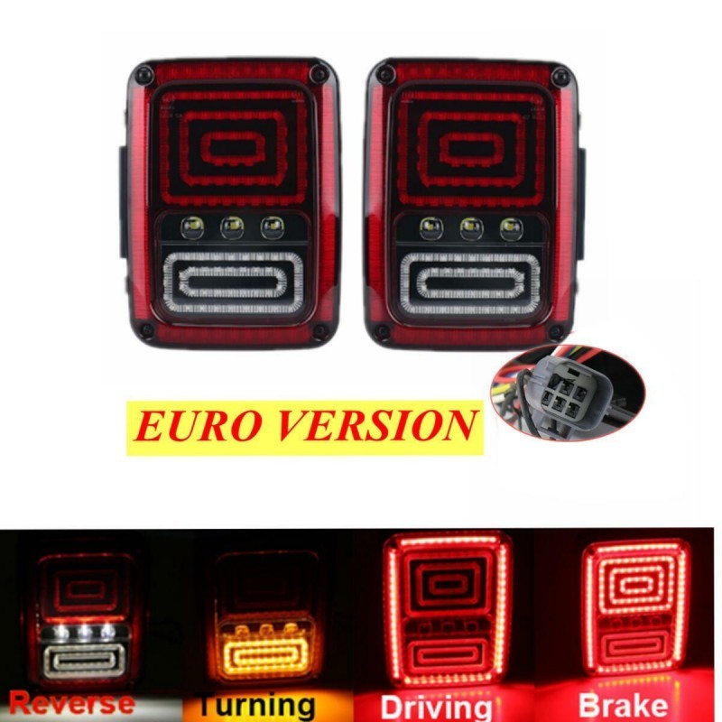 REAR LED LIGHT SET FOR JEEP WRANGLER POSITION-STOP-REVERSE