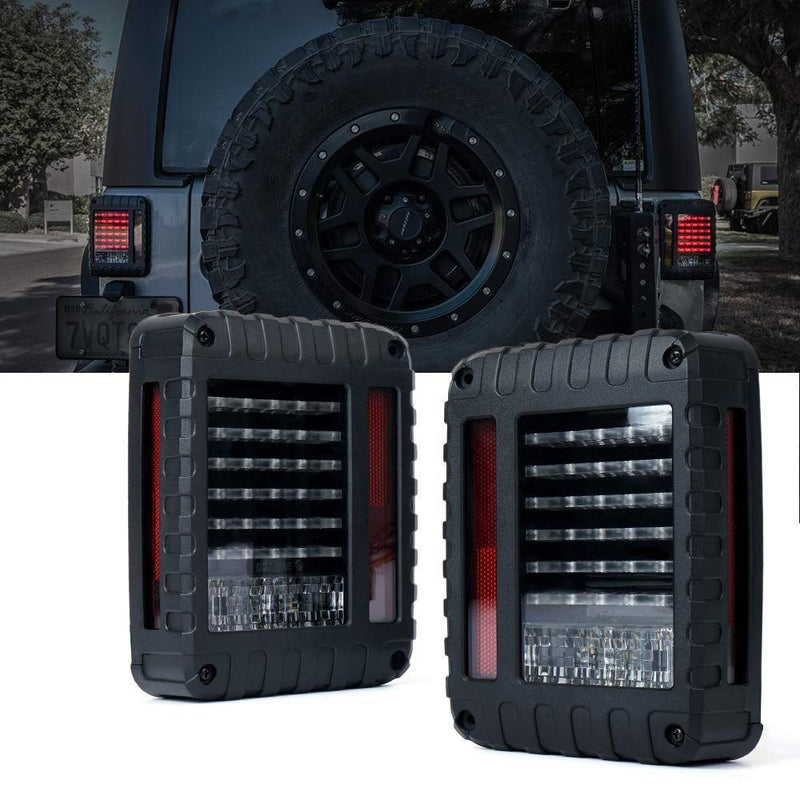 SET RECTANGULAR LED reversing headlight for Jeep wrangler JK/JKU direction indicator with smoked lens