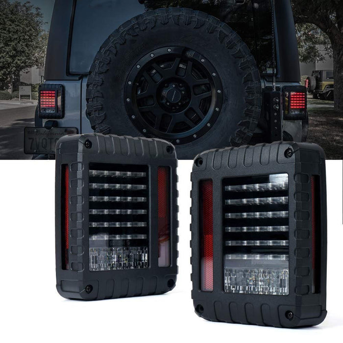 SET FARO LED RETTANGOLARE  di retromarcia per i Jeep wrangler JK/JKU indicatore di direzione con lente affumicata